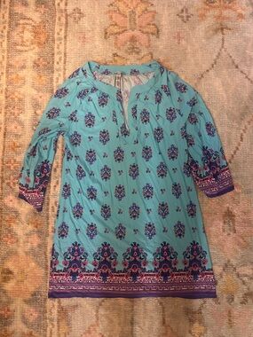 Nanette Lepore Turquoise Floral Swim Coverup